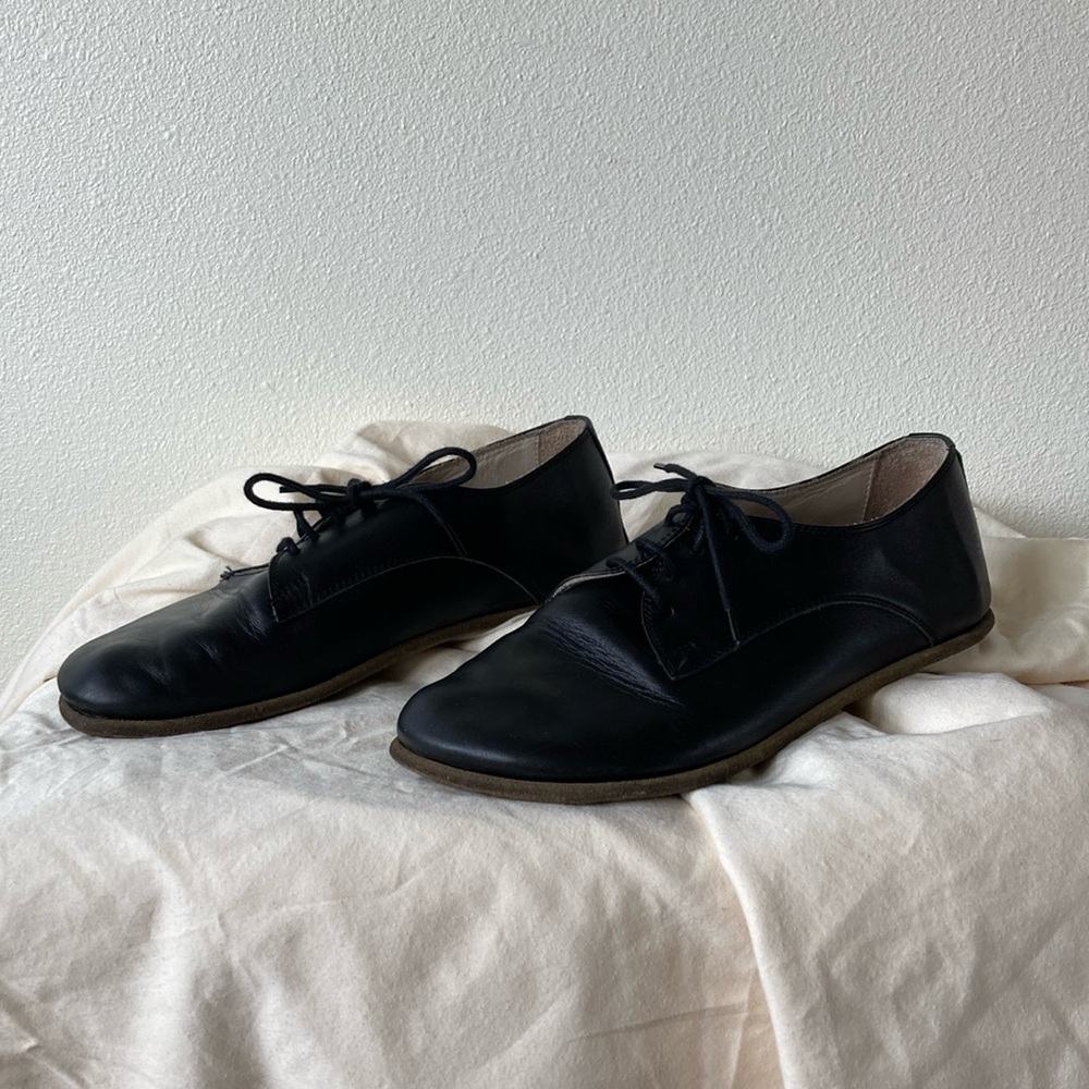 AINTAP Feel Barefoot Minimalist zero drop handmade black leather oxfords W9 EU40
